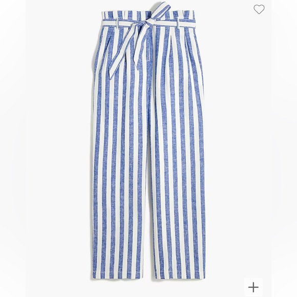 J. Crew linen cotton paper bag pants tie waist - Picture 2 of 8